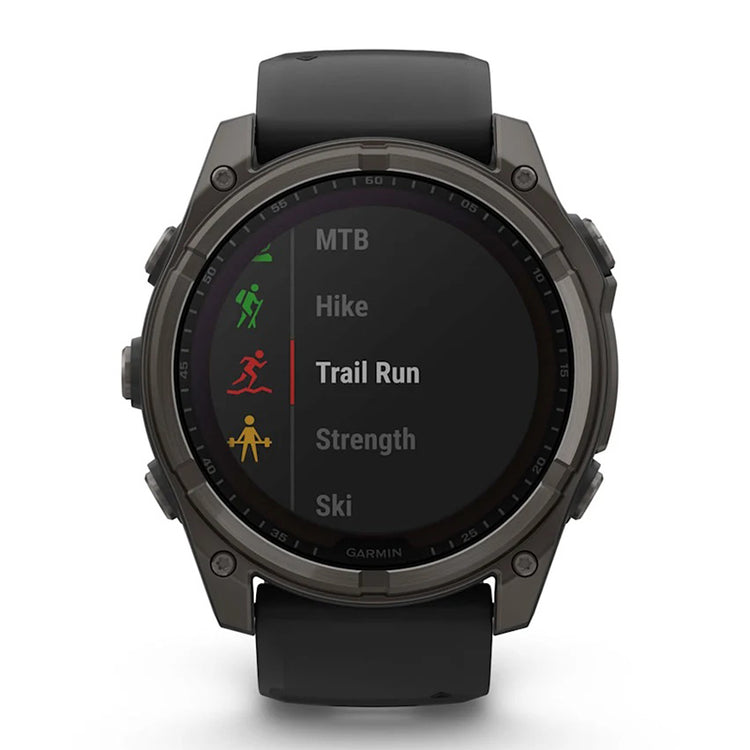 Fenix 8 51mm Sapphire Solar Carbon Gray Titanium/Black Black Sport Loop Band