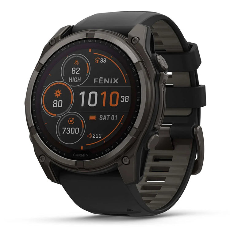 Fenix 8 51mm Sapphire Solar Carbon Gray Titanium/Black Black Sport Loop Band