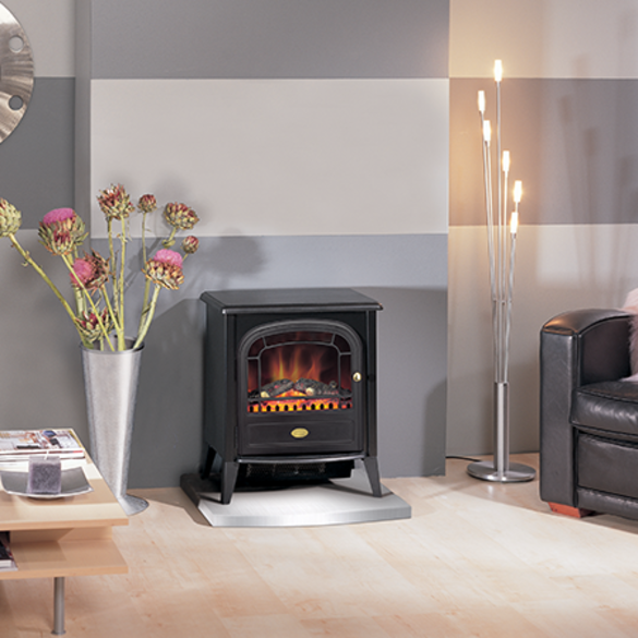 Club 2kW Optiflame Electric Stove Black
