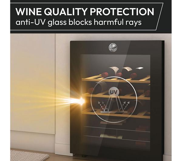 H-WINE 500 34 Bottle Wine Cooler – Black | HOWC034K