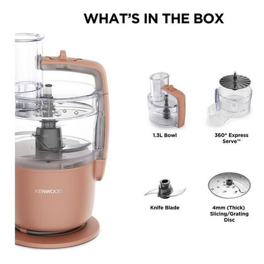 Kenwood MultiPro Go 1.3L Food Processor Clay Red FDP22.130RD
