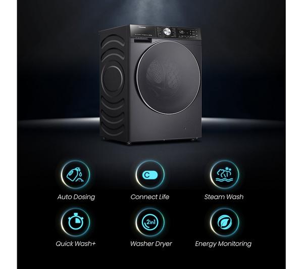 5S 10.5kg/6kg 1400rpm Auto Dosing WiFi Washer Dryer Black