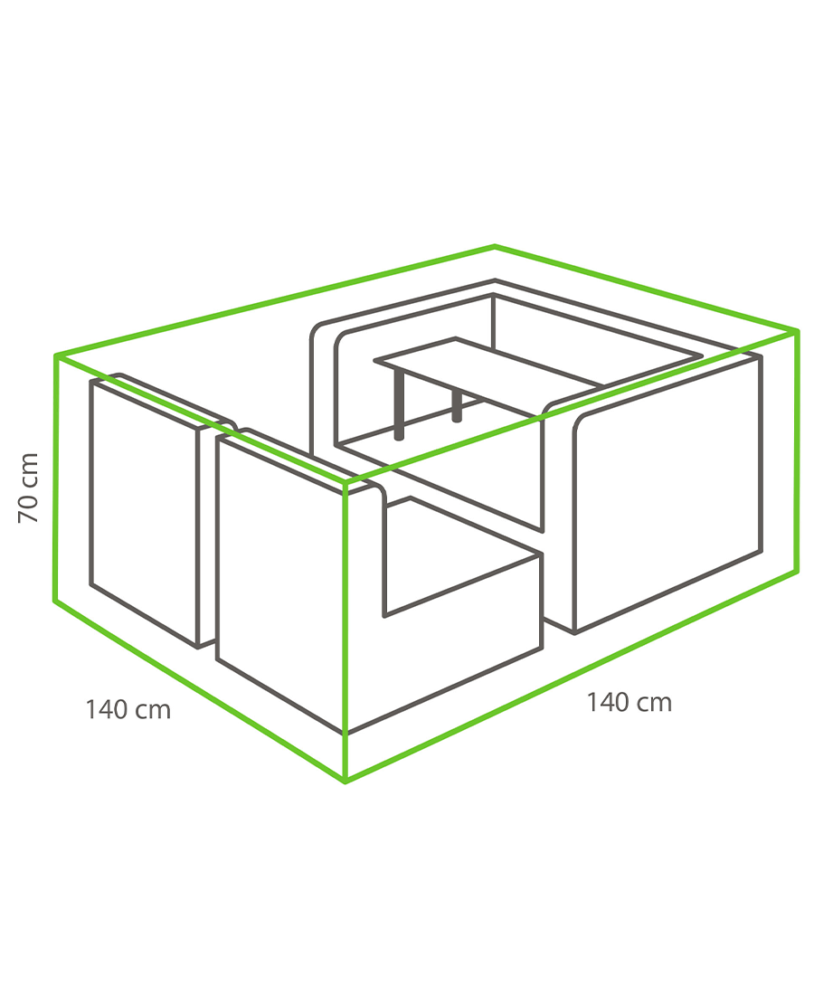 Winza Premium Outdoor Cover | Fits Cube Lounge Set - 140 x 140 x 70 cm 10868 Redmond Electric Gorey