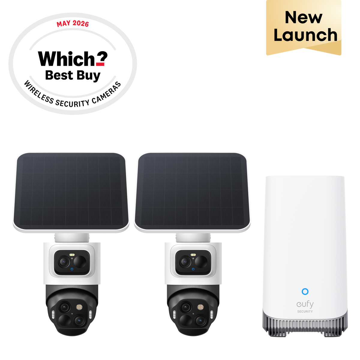 eufyCam S4 2-Camera Kit with HomeBase 3, Black/White - official product image