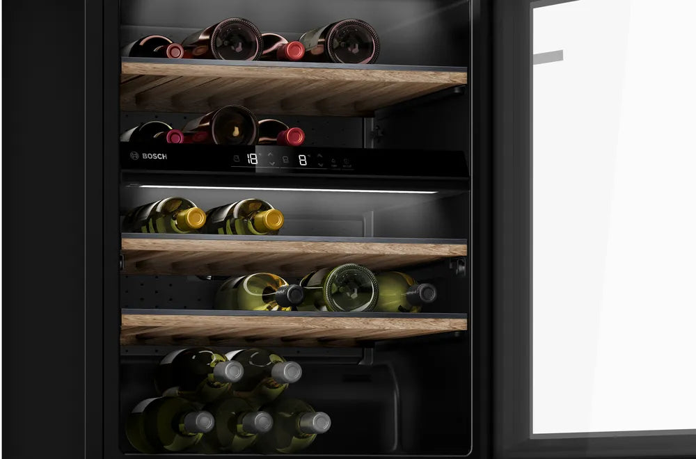 Bosch Series 6 Wine Cooler With Glass Door with Integrated Handle | Black - KWK16ABGAG Redmond Electric Gorey