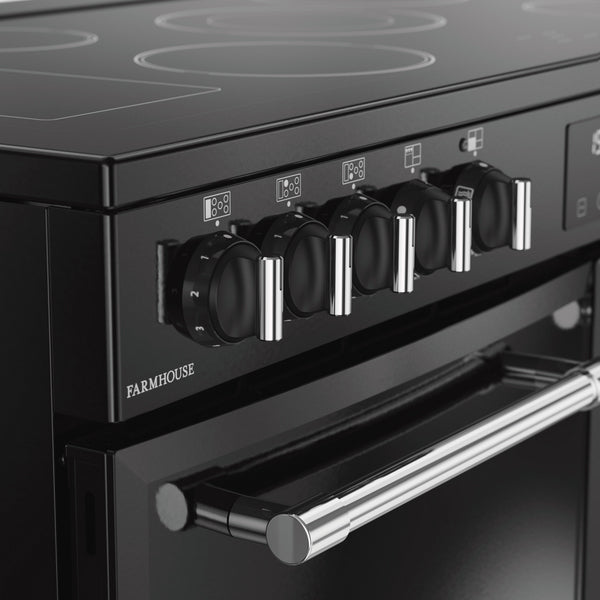 Farmhouse 100cm Electric Ceramic Range Cooker Black | 444411826