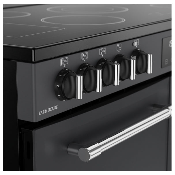 Farmhouse 100cm Electric Ceramic Range Cooker Anthracite | 444411825