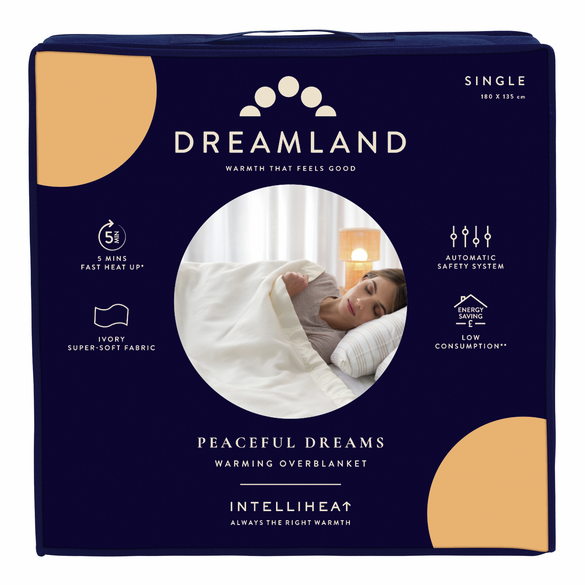 Peaceful Dreams Single Heated Overblanket Ivory | 16924