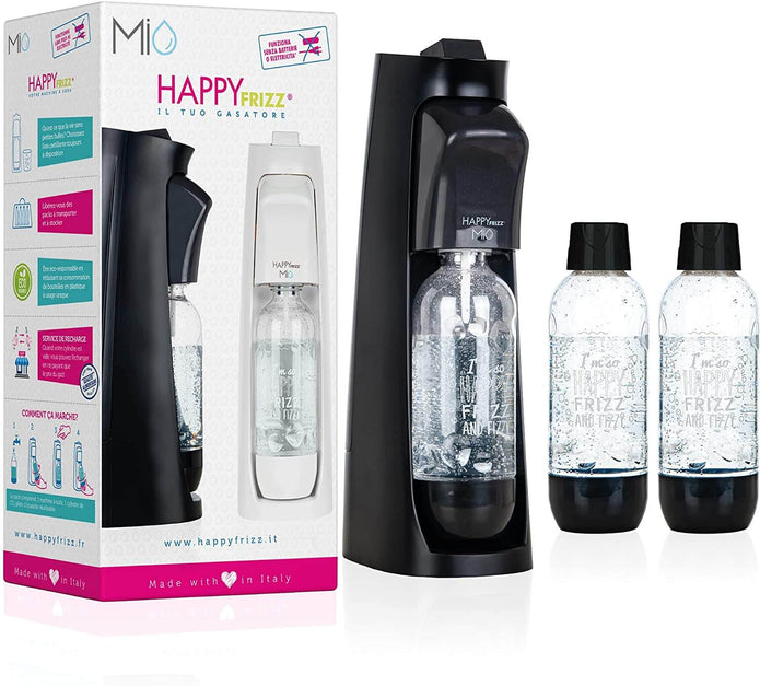 Mio MegaPack Soda Maker with CO2 Gas + 3 Bottles | Black
