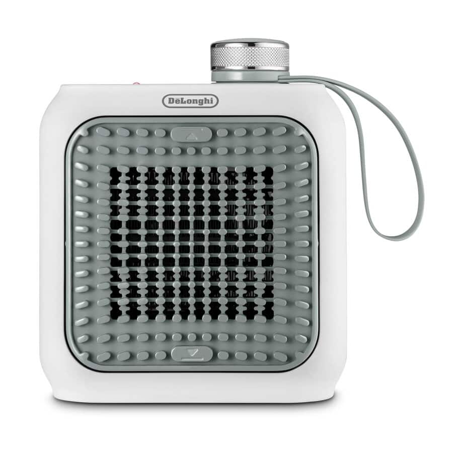 De'Longhi Capsule Desk ceramic heater in Sage Green, model HFX10B03.GR