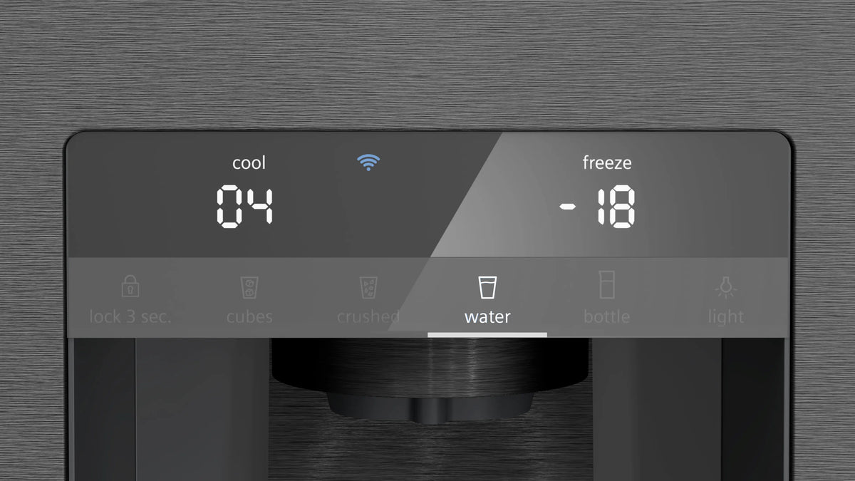 Siemens iQ700 French Door Fridge Freezer, Total noFrost | 183cm (H) | Brushed Black Steel - KF96DPXEA Redmond Electric Gorey