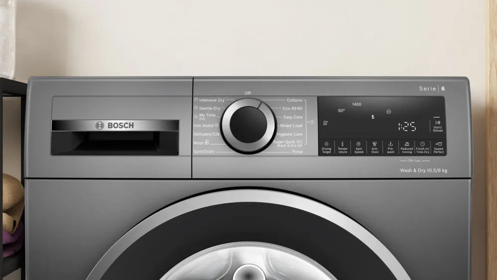 Bosch Series 6, 10.5kg / 6kg 1400rpm Washer Dryer | Cast Iron Grey - WNG254R1GB Redmond Electric Gorey