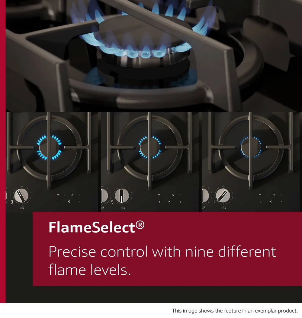 N70, 60cm FlameSelect Gas Hob | Black - Redmond Electric