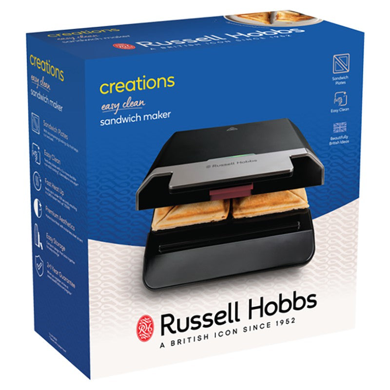 Russell Hobbs Creations 2 Portion Easy Clean Sandwich Maker | Black - 26800 Redmond Electric Gorey