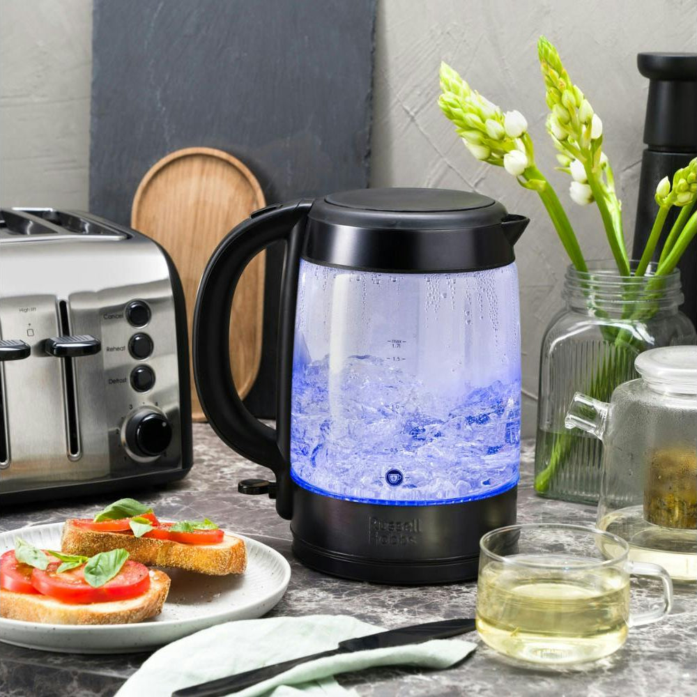 Russell Hobbs 1.7L Illuminating Glass Kettle | Black - 27750 Redmond Electric Gorey