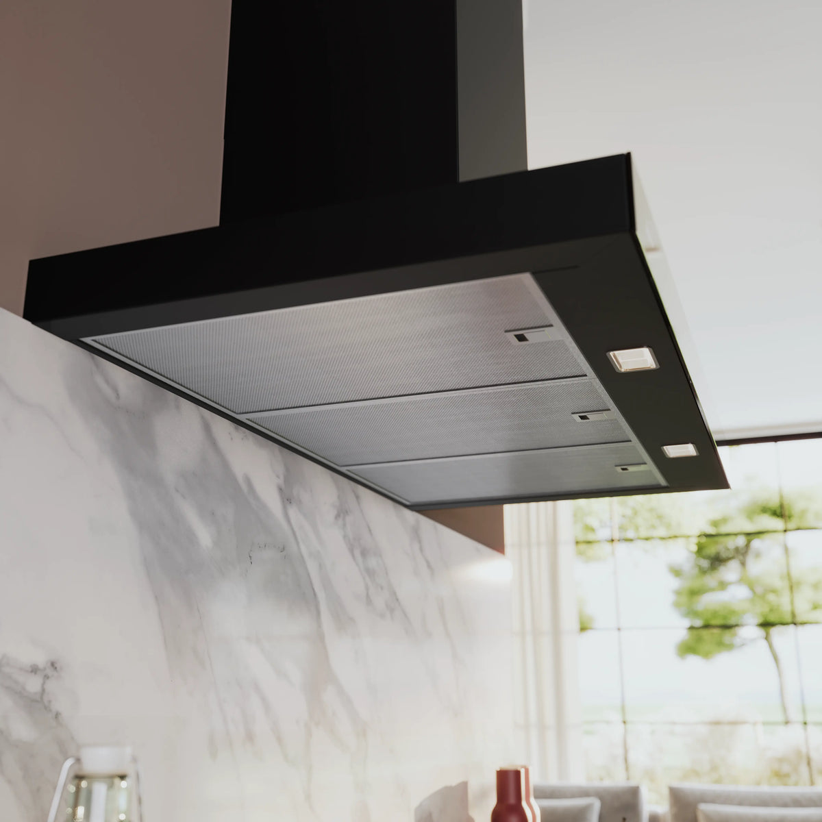 N 70 90cm Wall-Mounted Cooker Hood | Matt Black