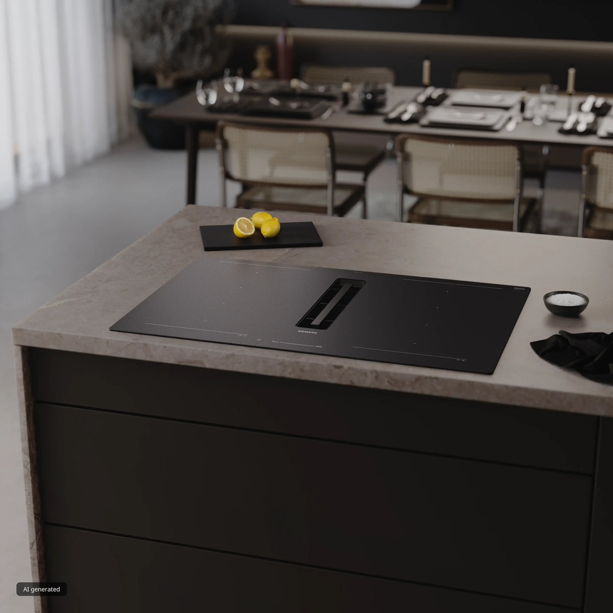 iQ700 80cm Induction Hob with Integrated Ventilation | Matt Black