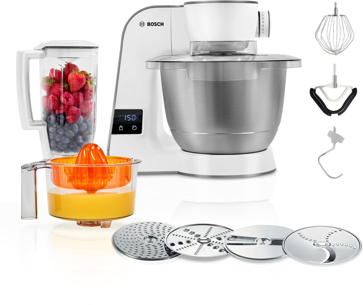 Bosch Series 4 MUM5 Stand Mixer with Integrated Scales 1000W, White MUM5XW40G