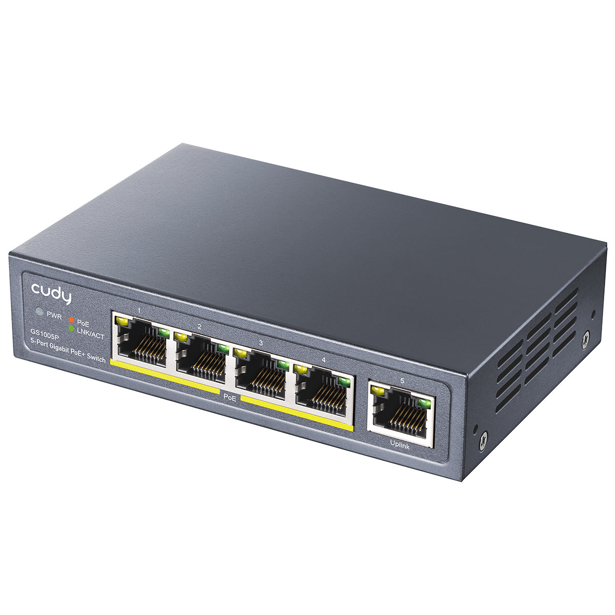 Cudy 5-Port Gigabit PoE+ 60W Unmanaged Switch GS1005P PoE Network Switch
