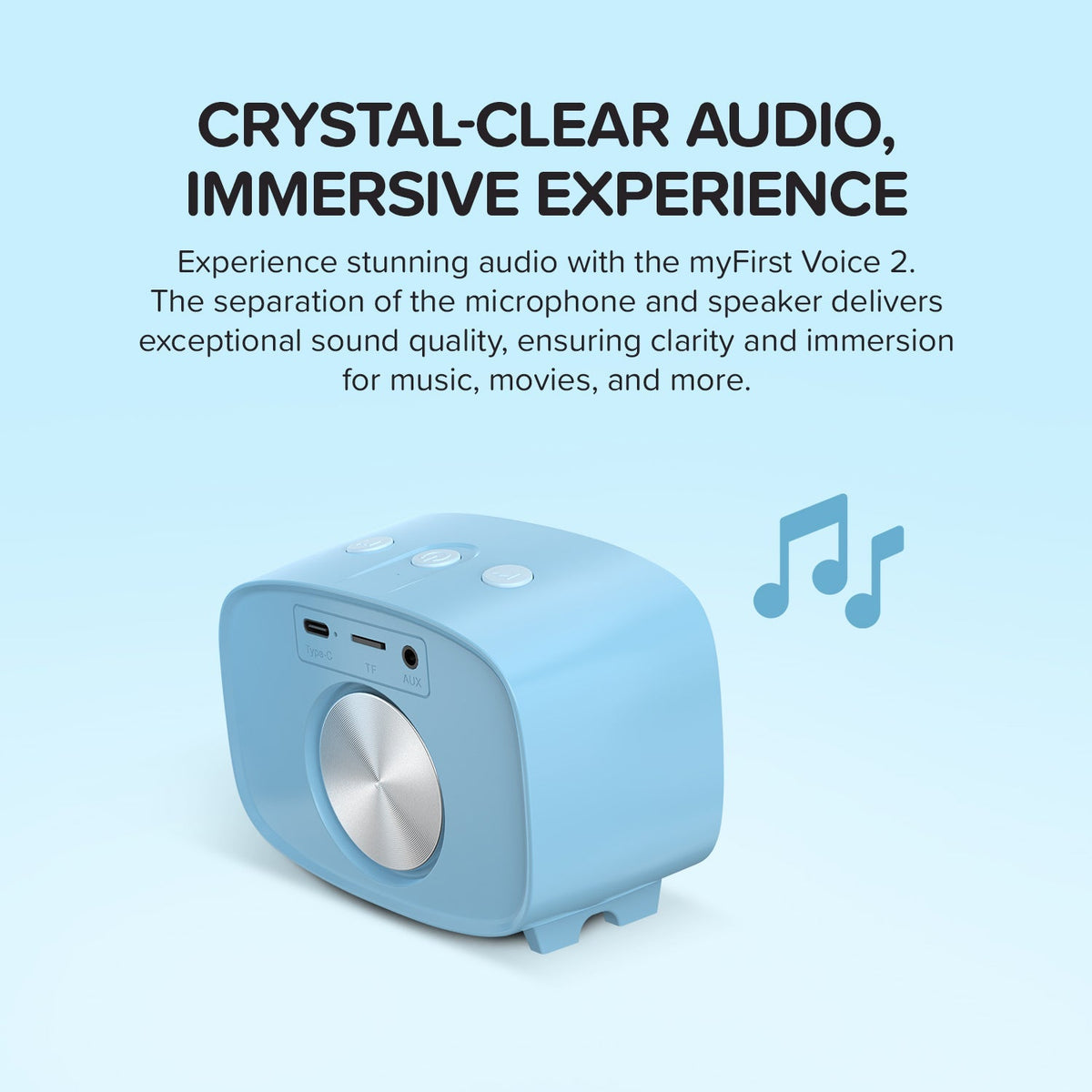 myFirst Voice 2 Kids Karaoke Speaker with Wireless Microphone, Blue 256-FV5201SA-BE01