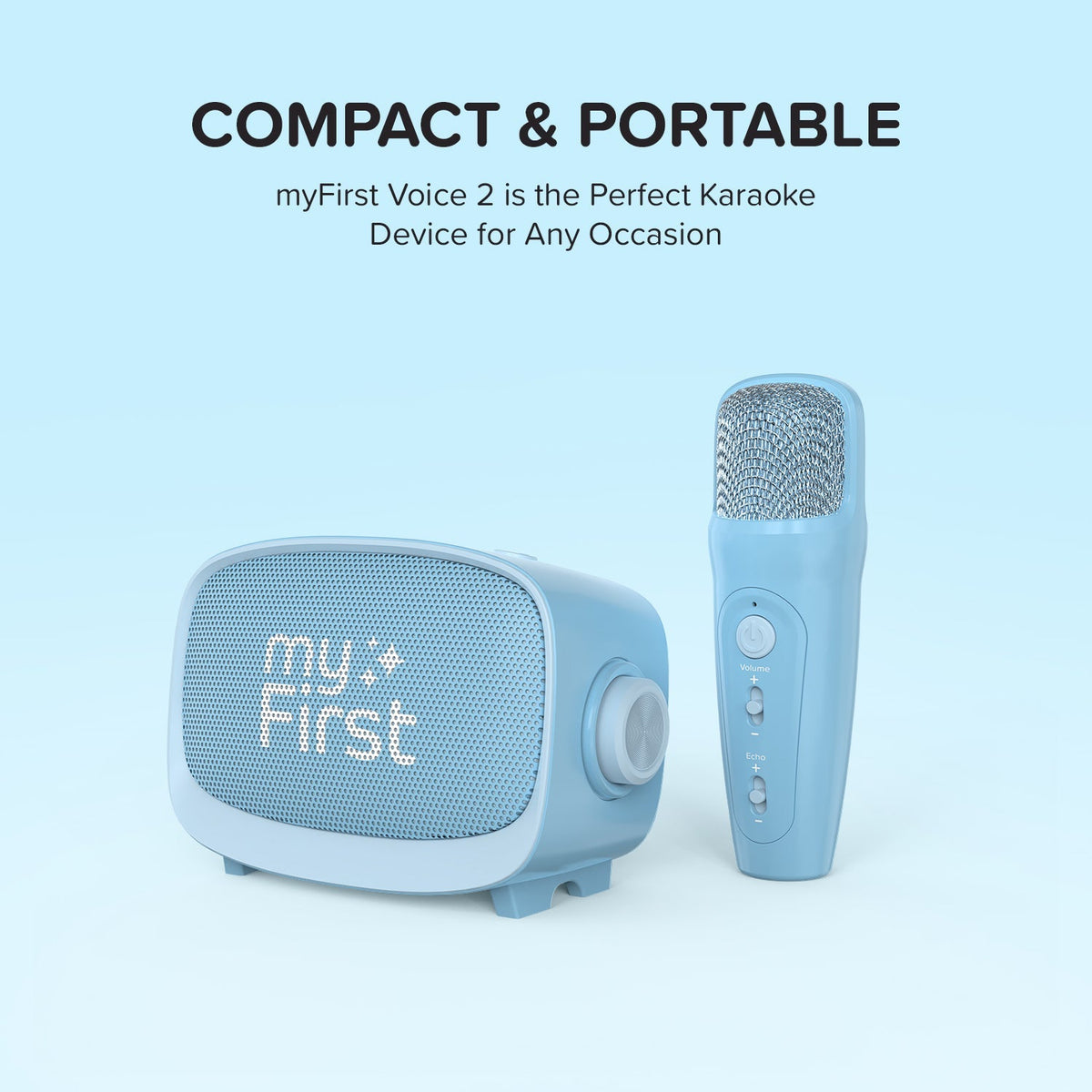 myFirst Voice 2 Kids Karaoke Speaker with Wireless Microphone, Blue 256-FV5201SA-BE01