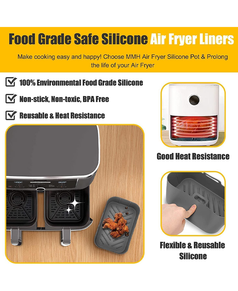 Rectangular Reusable Air Fryer Liners | Pack of 2