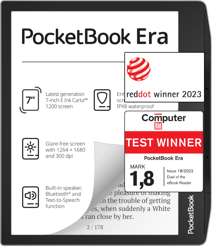 Era - 7" E Ink Carta 1200 E-Reader - Stardust Silver