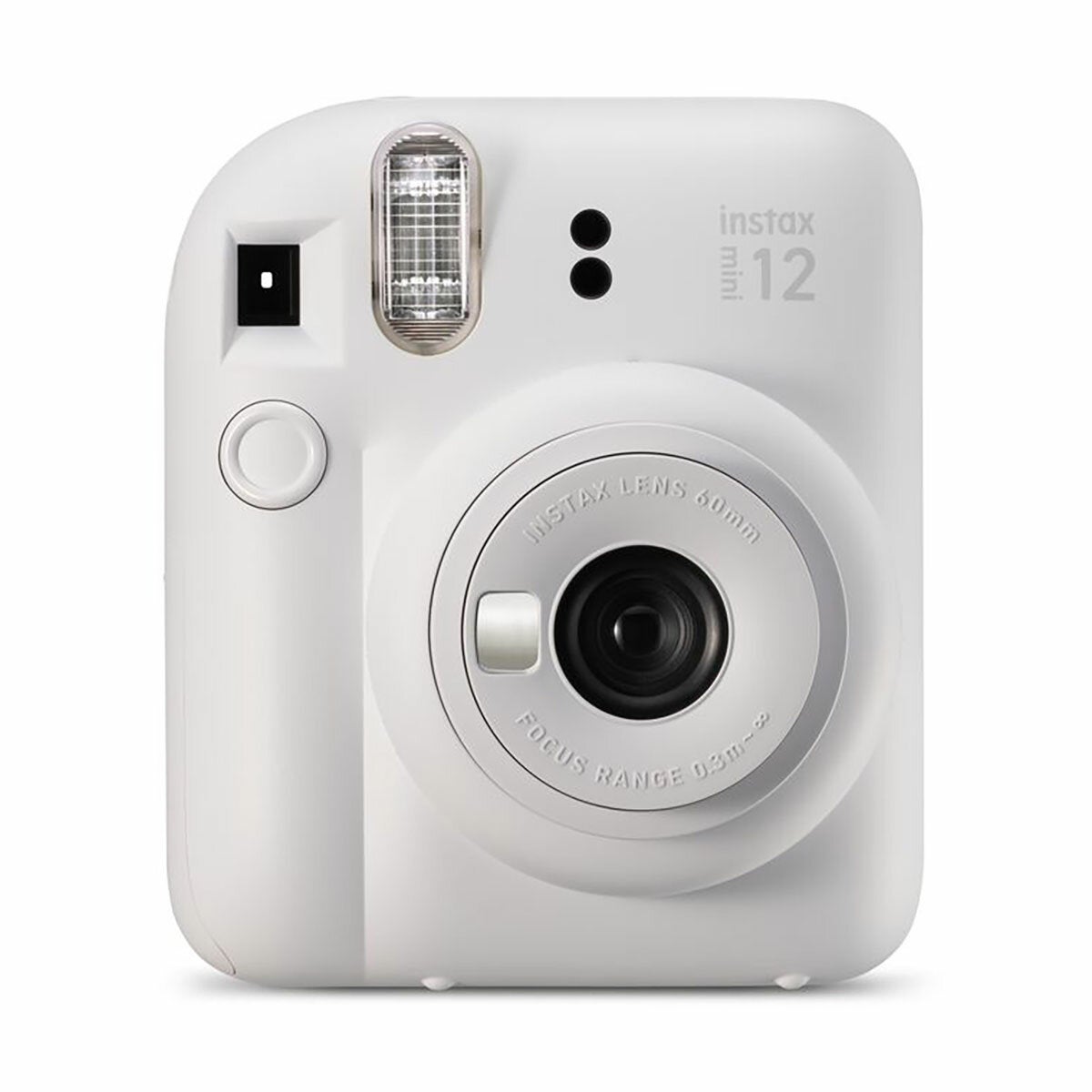 instax mini 12 Instant Camera Clay White - front view