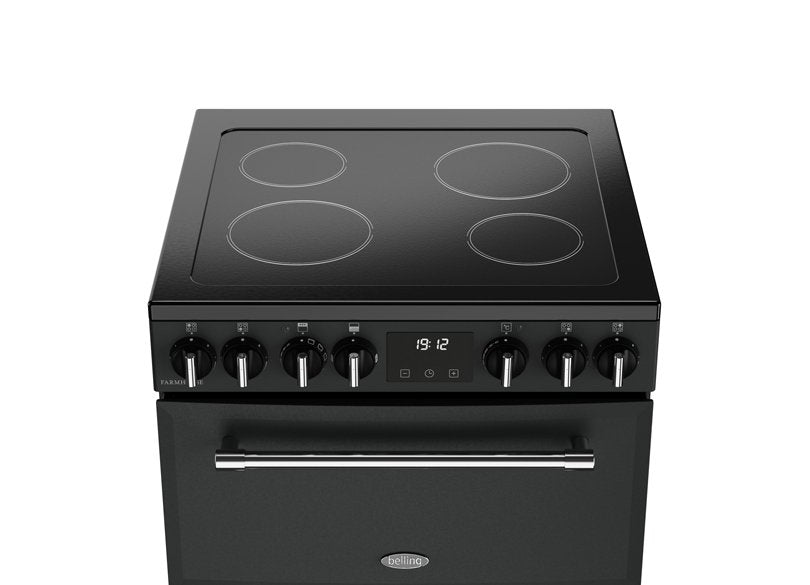 Farmhouse 60cm Electric Ceramic Mini Range Cooker Black | 444411810
