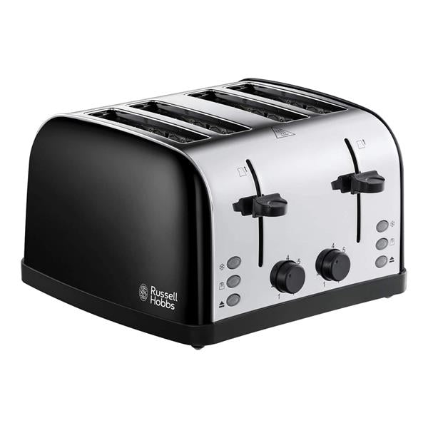 Russell Hobbs four-slice steel toaster in Black, model 28360
