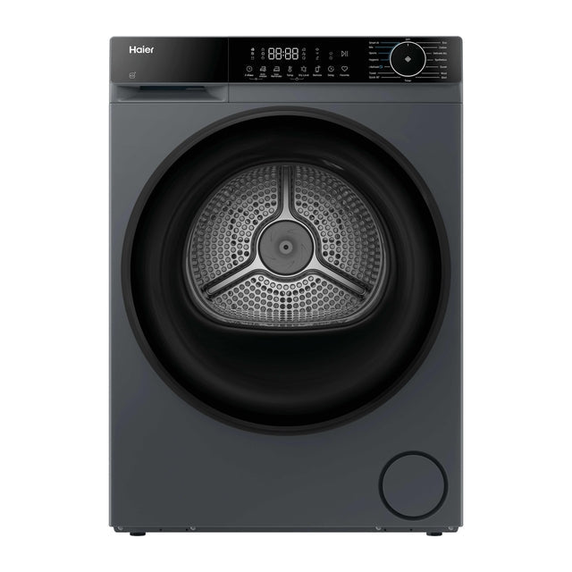 Haier X Series 5 9kg heat pump dryer in Graphite, model HD90-D357GU1-UK