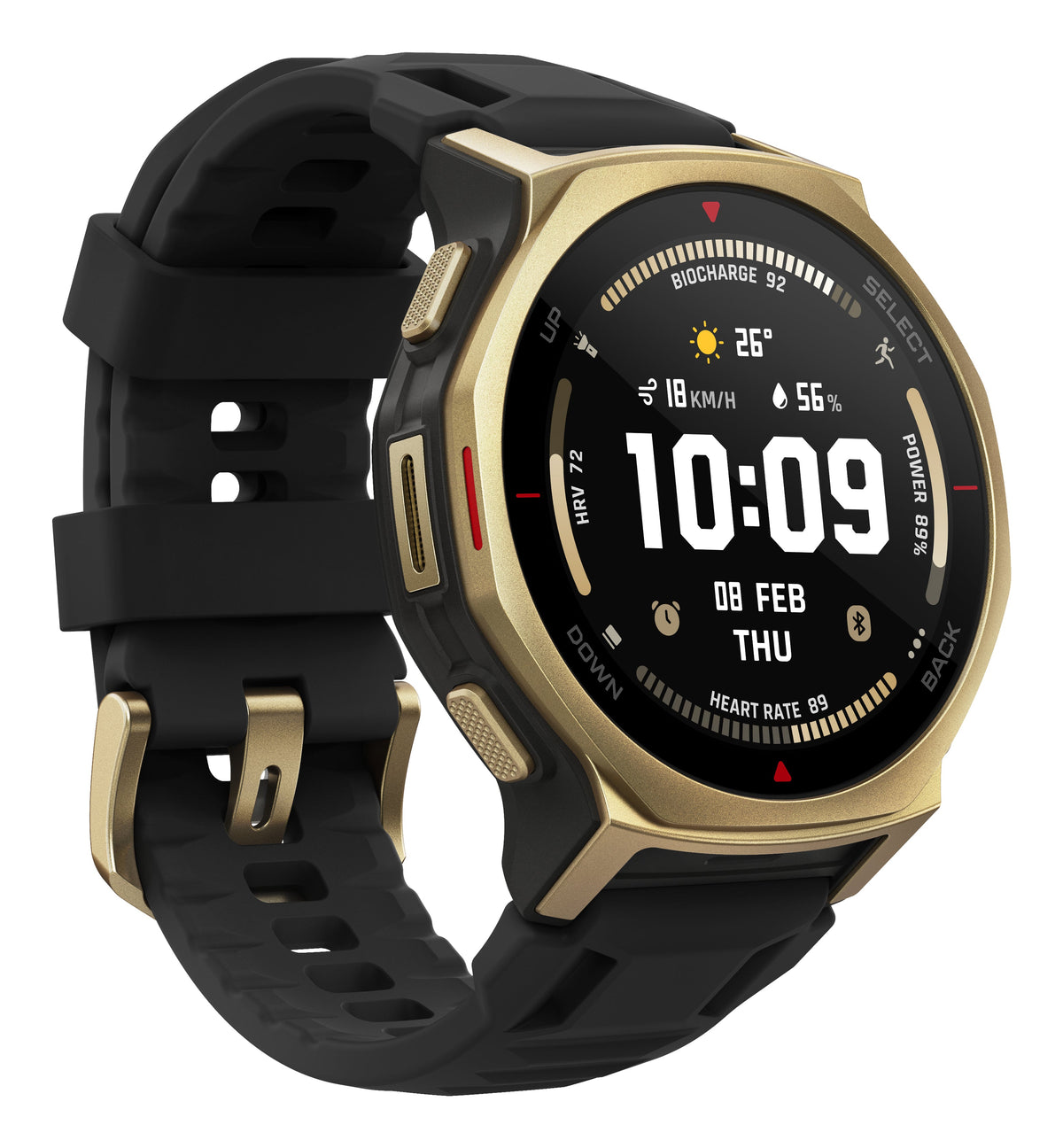 Amazfit T-Rex 3 Pro 44mm Smartwatch, Black Gold 146-W2548GL1N