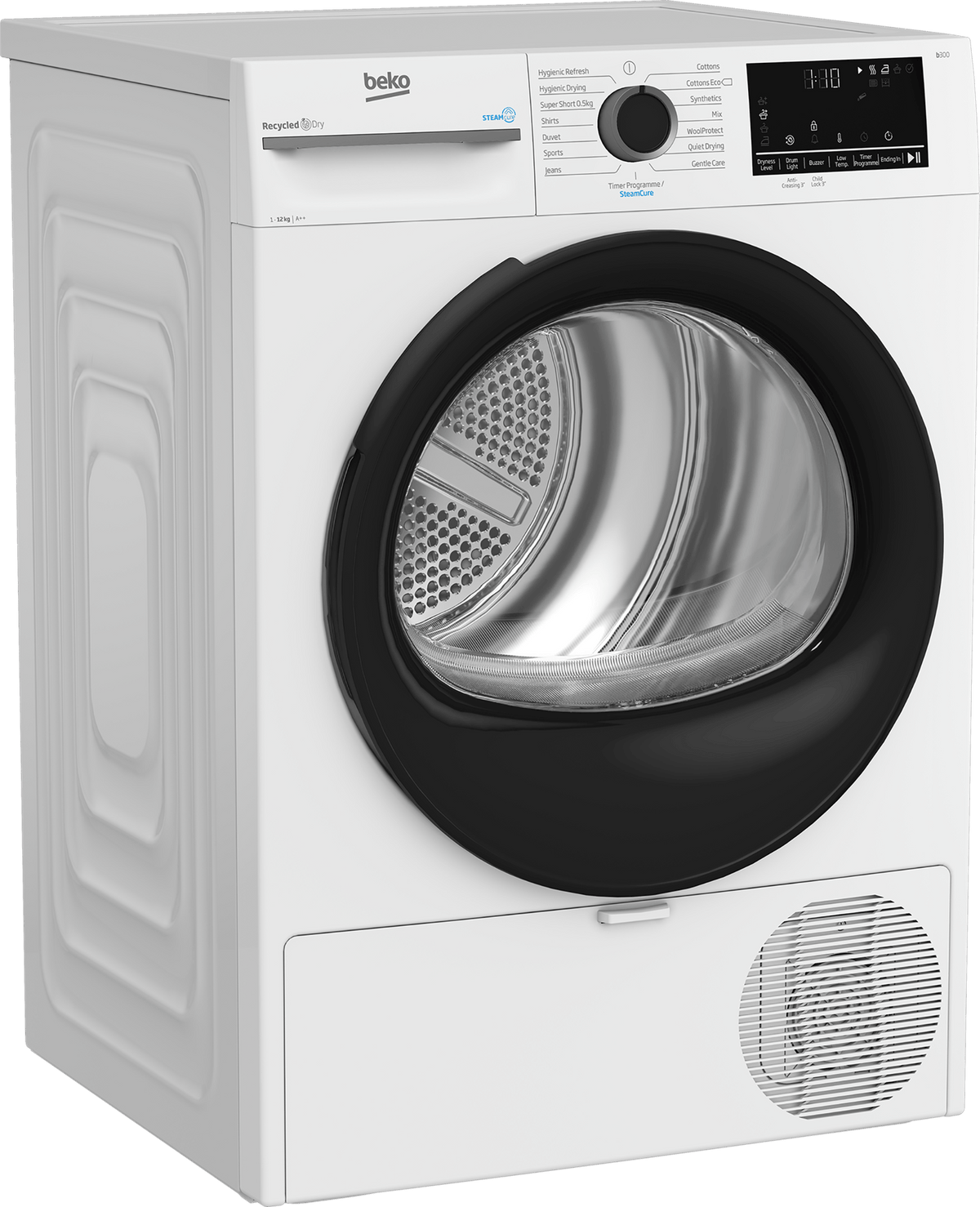 12kg Heat Pump Tumble Dryer with SteamCure – White