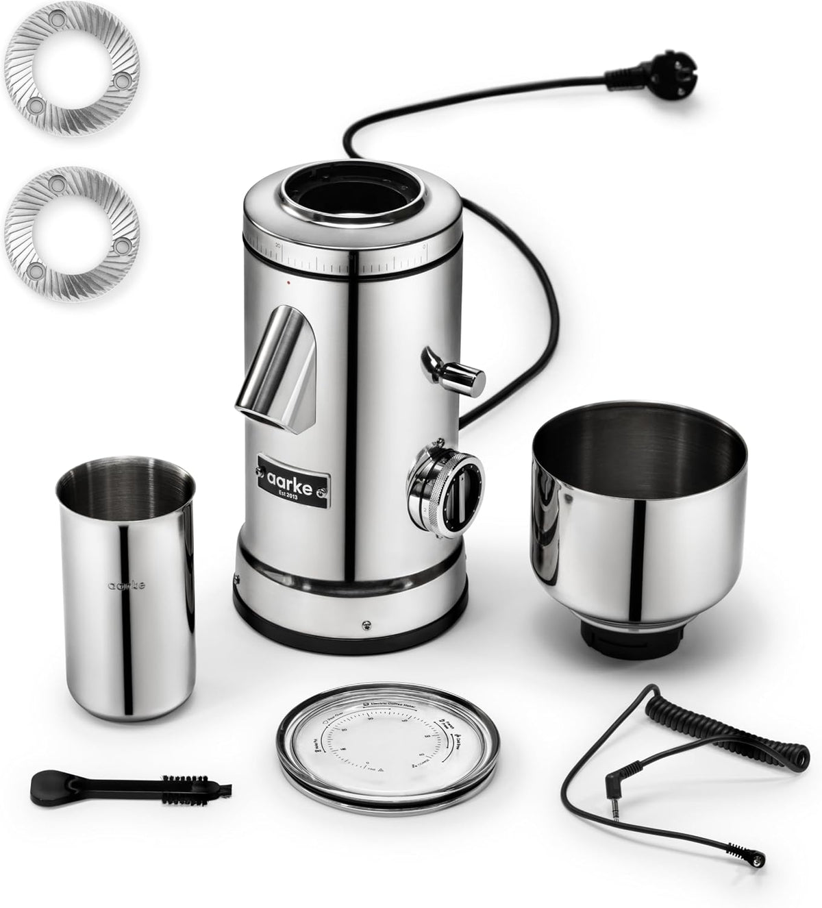 Flat Burr Coffee Grinder | Stainless Steel