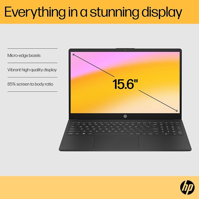 15.6-Inch Full HD Laptop Ryzen 3 7320U 8GB RAM 256GB SSD Black