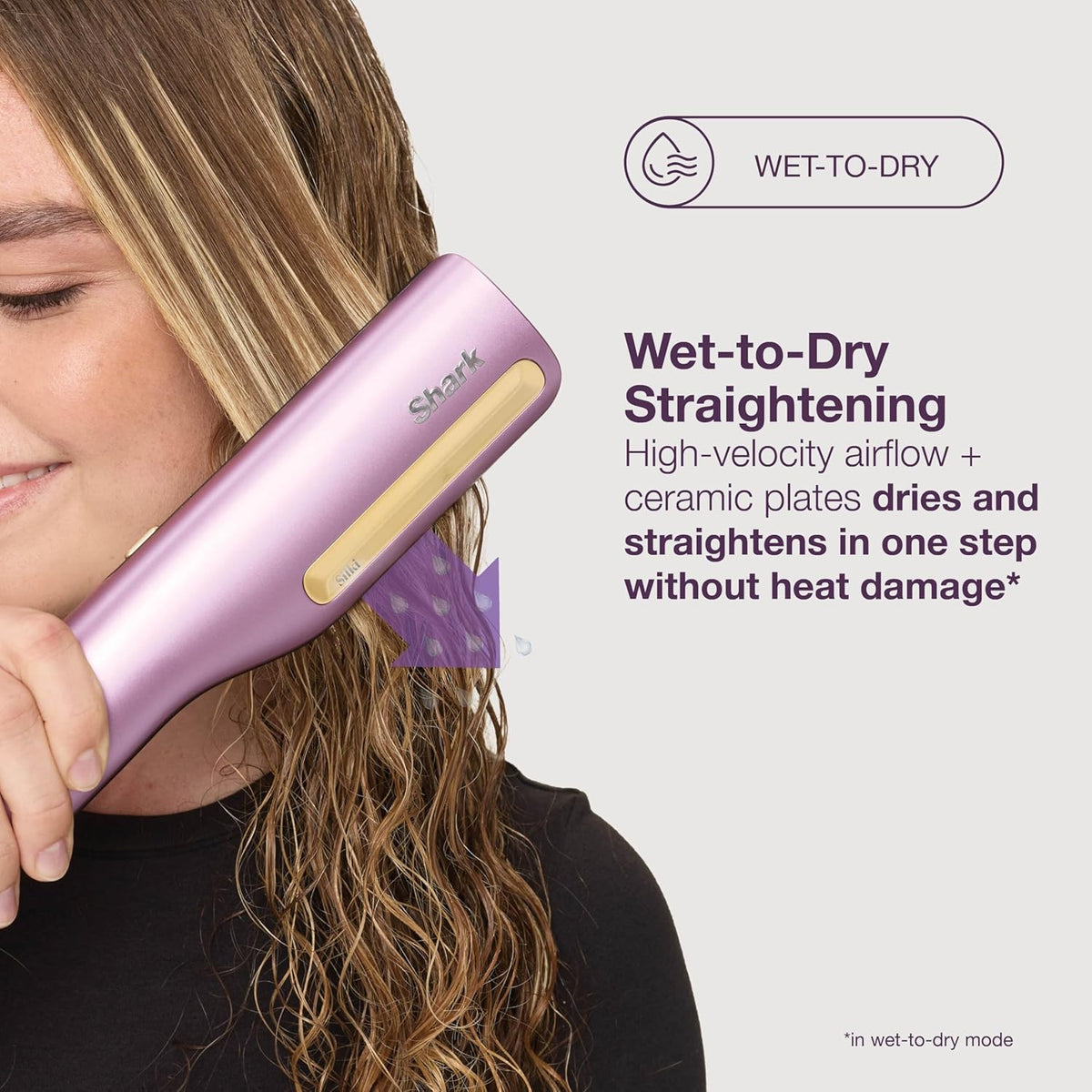 Shark SilkiPro Hair Straightener + Dryer in One with Storage Case | Plum Satin - HT401UKPU Redmond Electric Gorey