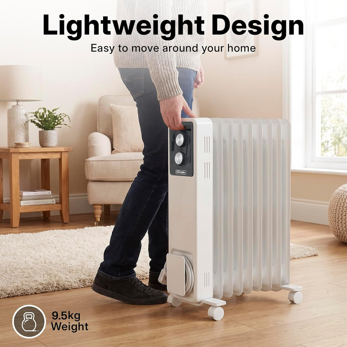 OCR 2000W Oil Filled Column Radiator White | OCR20