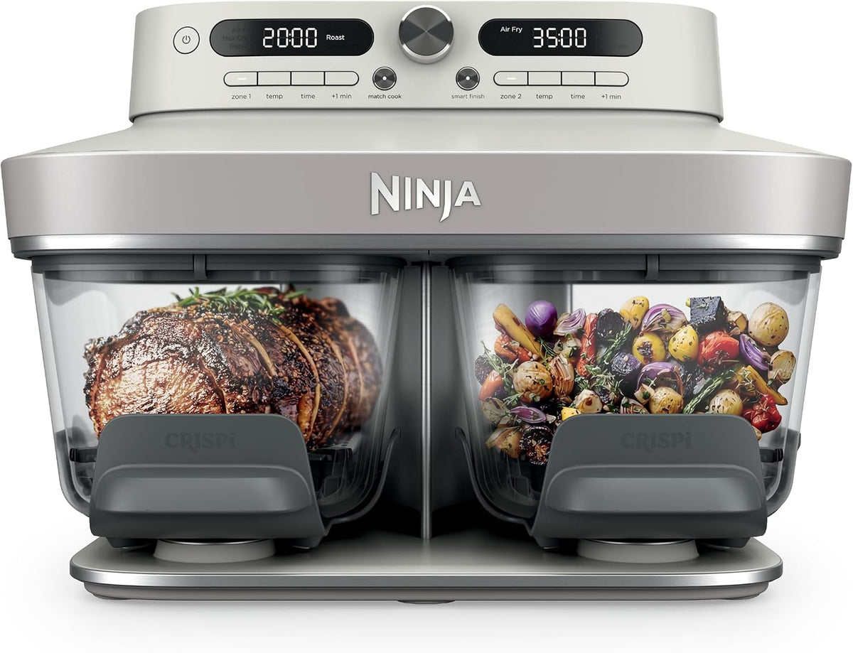 Ninja CRISPi DualZone Glass Air Fryer, 7.6L, Bone DD102UKIV2