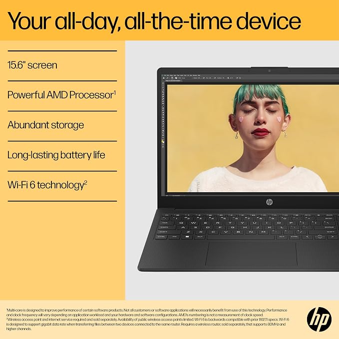 15.6-Inch Full HD Laptop Ryzen 3 7320U 8GB RAM 256GB SSD Black