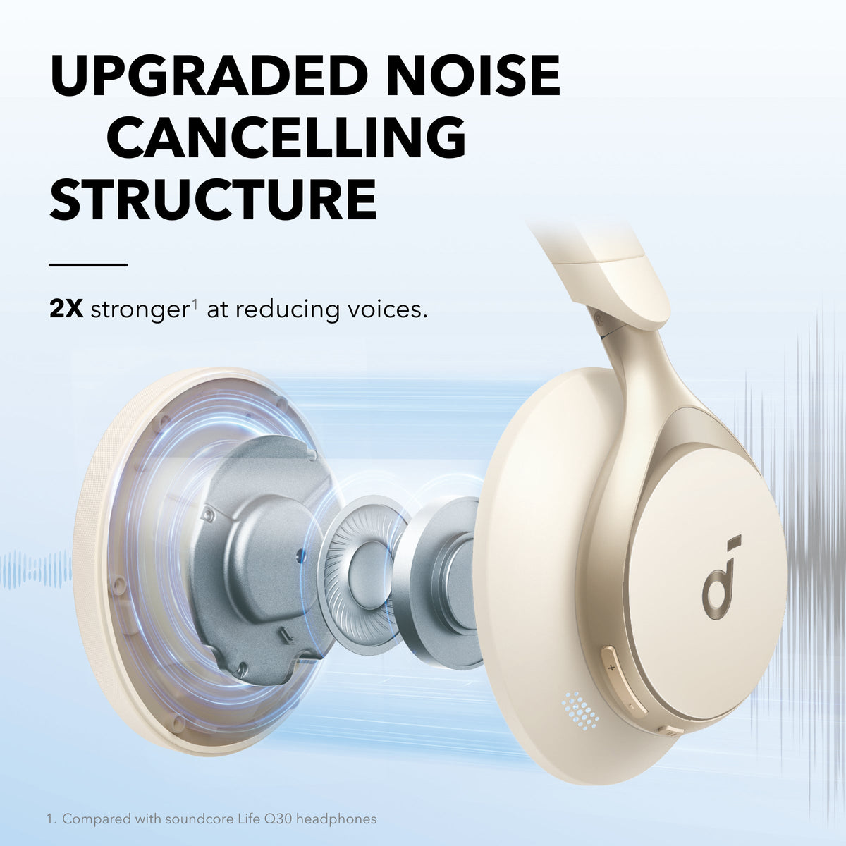 Space One Active Noise Cancelling Headphones | Latte Cream