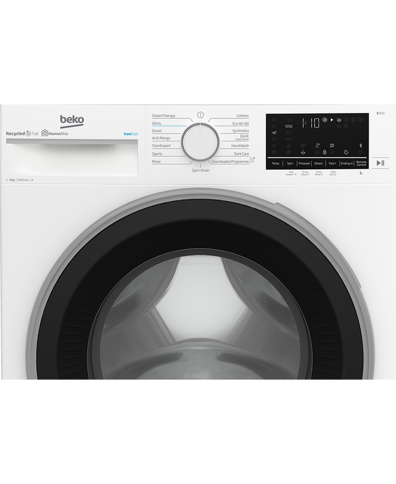 Beko 9kg 1400rpm Washing Machine IronFast RecycledTub® B3W5941IG Redmond Electric Gorey