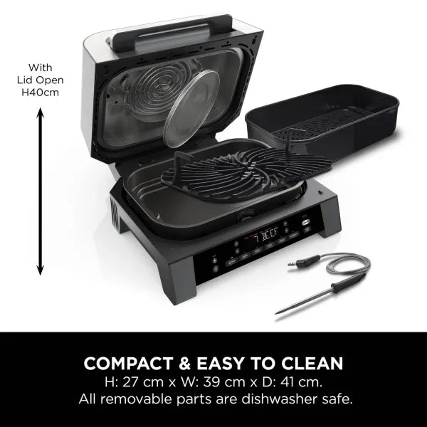 Ninja 6-in-1 MAX Grill & Air Fryer 3.8L Grey/Silver DG551UK