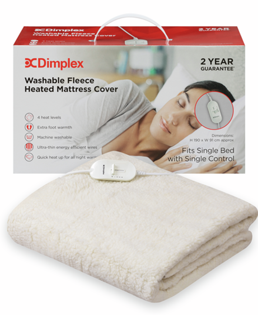 Dimplex Dimplex Single Washable Fleece Heated Mattress Cover/Under