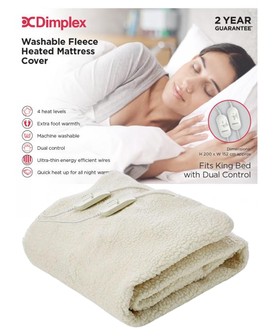 Dimplex King Dual Control Washable Fleece Heated Mattress Cover DMC3003 Redmond Electric Gorey