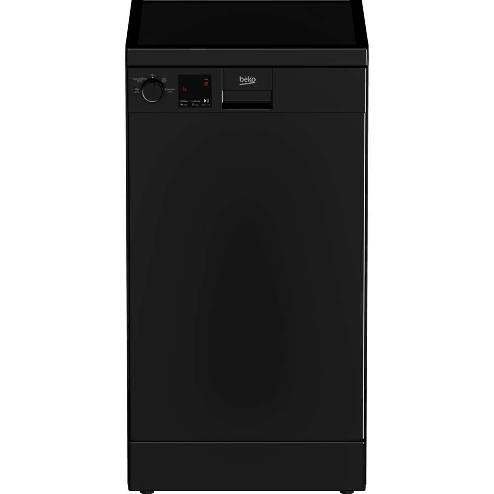 Beko 10-place slimline dishwasher in Black, model DVS04020B