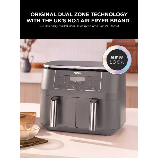 Ninja 6-in-1 Dual Zone Air Fryer 7.6L | Gun Metal Grey - DZ300UK Redmond Electric Gorey