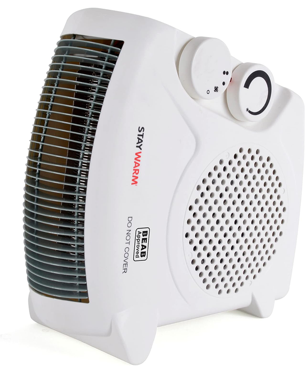 2kW Upright Fan Heater | White
