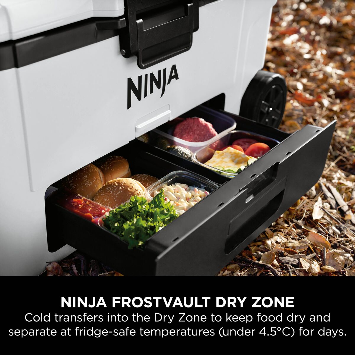 Ninja FrostVault 65QT/61L Wheeled Cooler with Dry Zone Cloud White FB265EUUKWH
