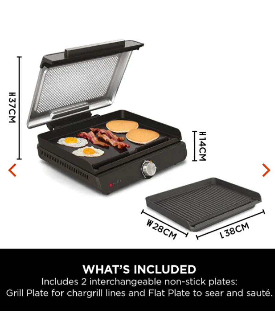 Ninja Sizzle Indoor Grill & Flat Plate GR101UK Redmond Electric Gorey