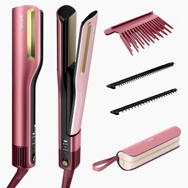 Shark SilkiPro Hair Straightener + Dryer in One with Storage Case | Rose Petal - HT401UKPK Redmond Electric Gorey